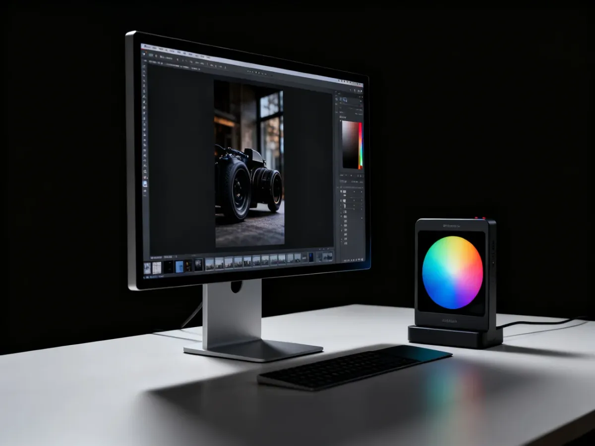 Monitor z dobrze odwzorowanymi detalami w cieniach podczas kalibracji