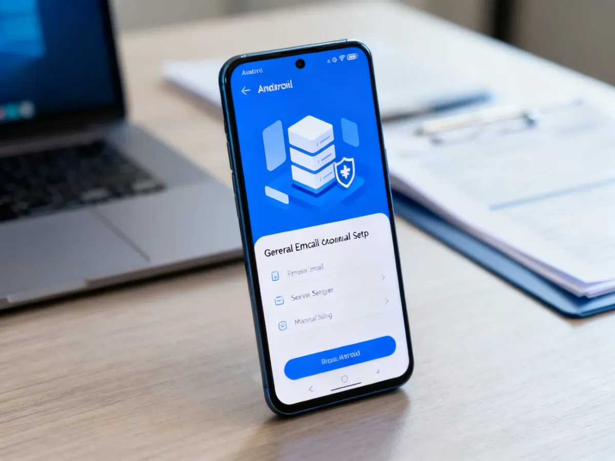 Telefon z Androidem podczas ręcznej konfiguracji firmowego konta e-mail
