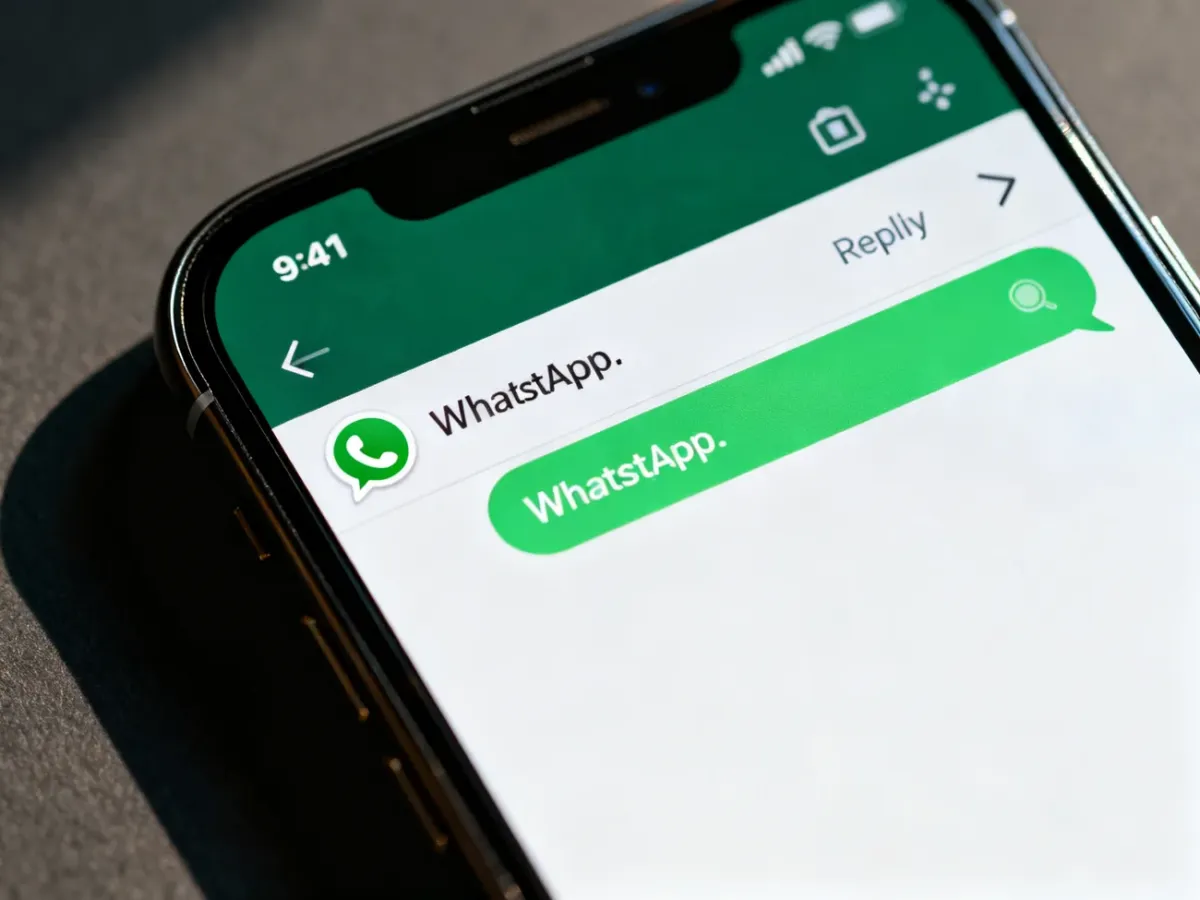 Przytrzymana wiadomość na smartfonie z widoczną ikoną odpowiedzi w menu kontekstowym
