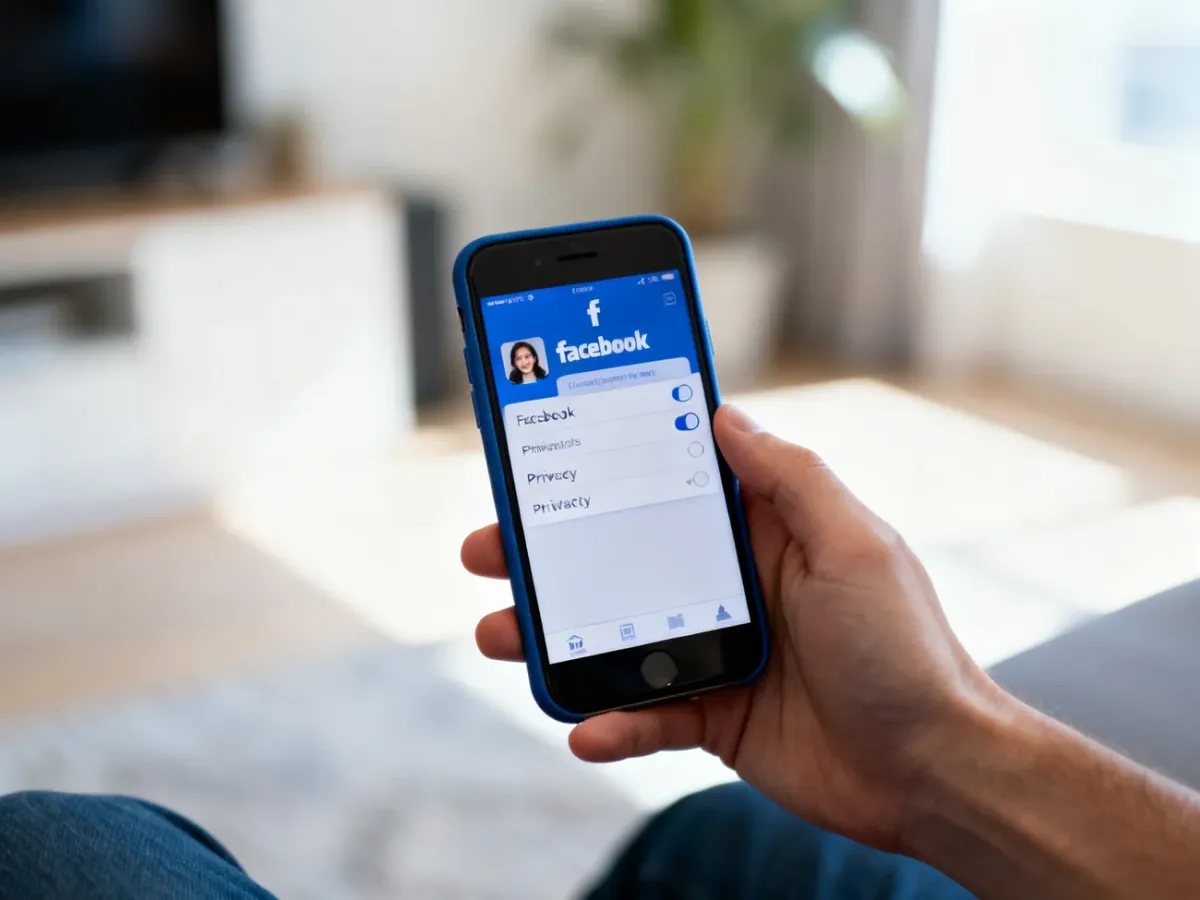 Użytkownik ukrywający datę urodzenia w aplikacji Facebook na smartfonie